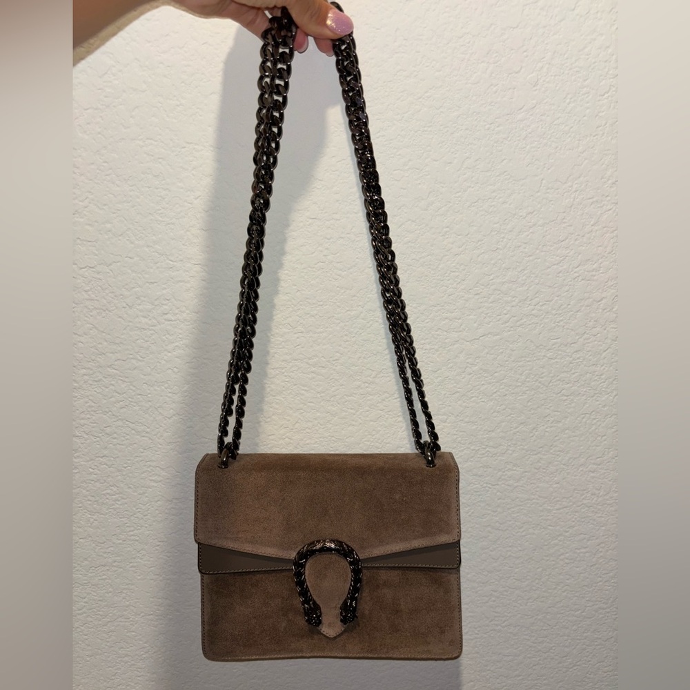 Elegant Brown Suede Shoulder Bag
